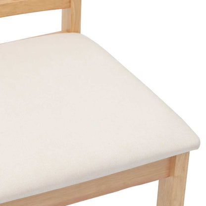 vidaXL Esszimmerstühle mit Kissen 2 Stk. Natur Massivholz Gummibaum