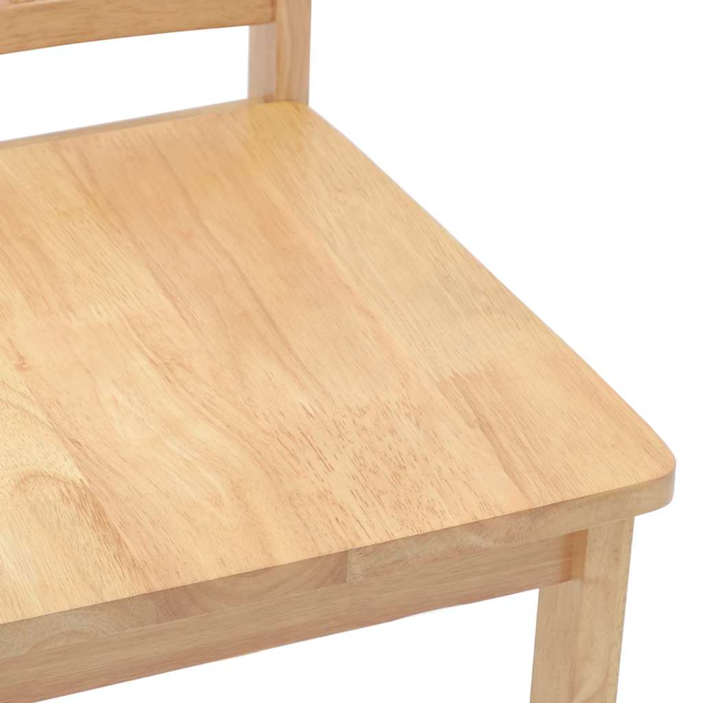 vidaXL Esszimmerstühle 2 Stk. Natur Massivholz Gummibaum