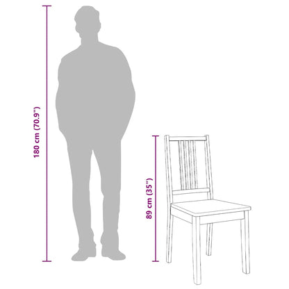 vidaXL Chaises de salle à manger 2 pcs Blanc Bois massif d'hévéa