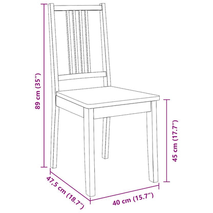 Esszimmerstühle 2 Stk. Weiß Massivholz Gummibaum