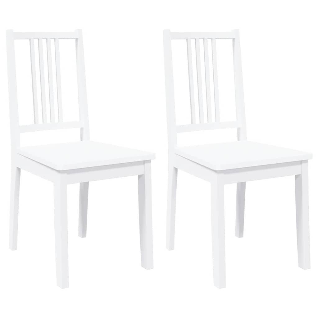 vidaXL Chaises de salle à manger 2 pcs Blanc Bois massif d'hévéa