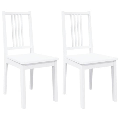 vidaXL Chaises de salle à manger 2 pcs Blanc Bois massif d'hévéa