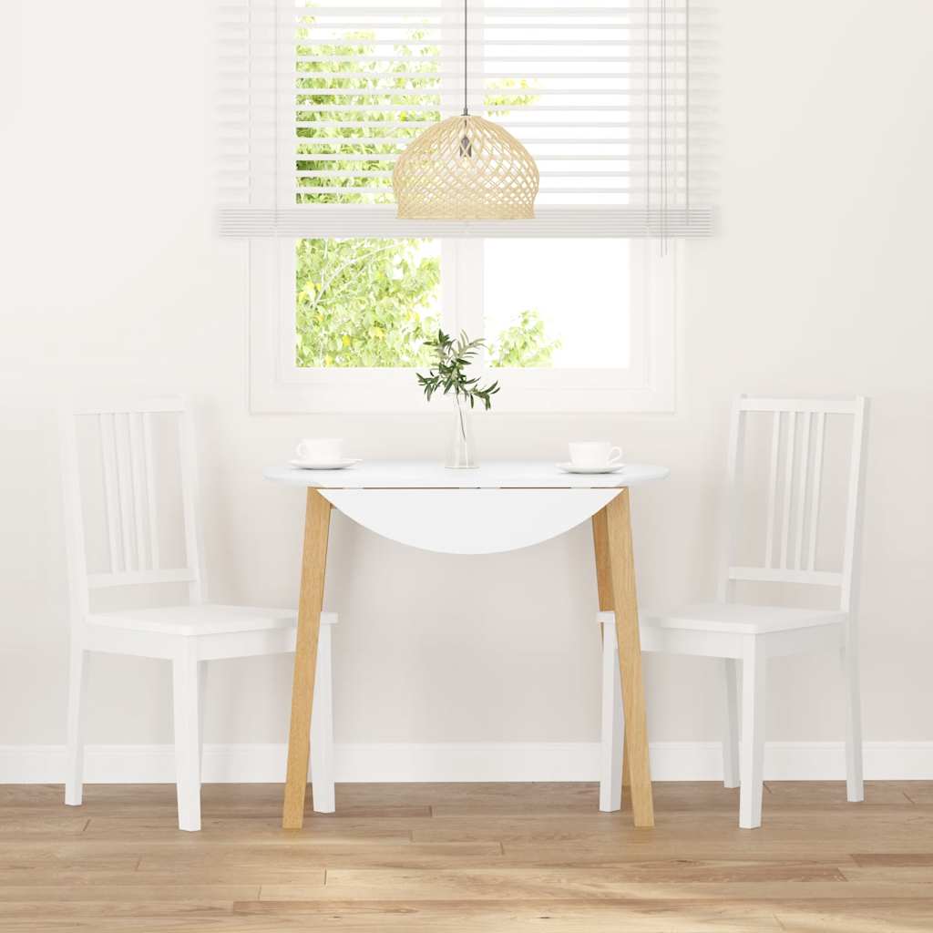 vidaXL Chaises de salle à manger 2 pcs Blanc Bois massif d'hévéa