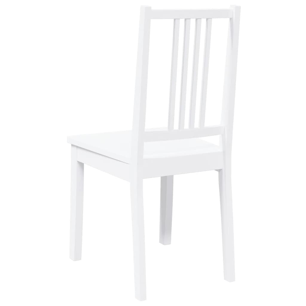 vidaXL Chaises de salle à manger 2 pcs Blanc Bois massif d'hévéa