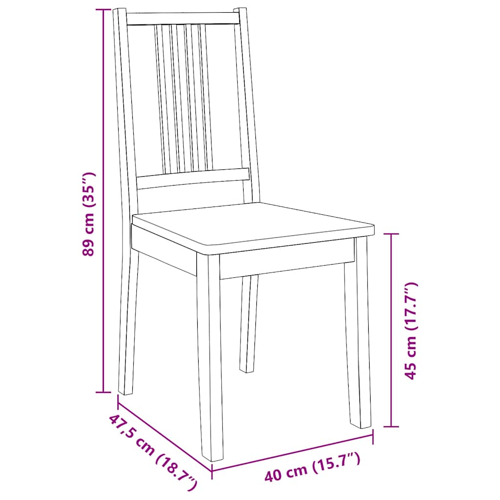 vidaXL Chaises de salle à manger 2 pcs Blanc Bois massif d'hévéa