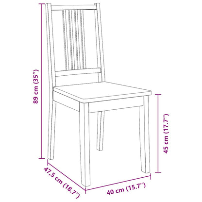 vidaXL Chaises de salle à manger 2 pcs Blanc Bois massif d'hévéa