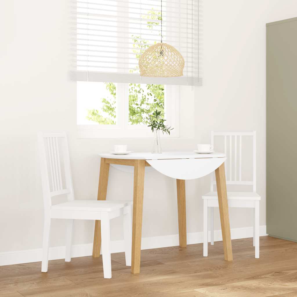 vidaXL Chaises de salle à manger 2 pcs Blanc Bois massif d'hévéa
