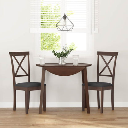vidaXL Chaises de salle à manger avec coussins 2 pcs Marron Bois d'hévéa massif