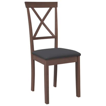 vidaXL Chaises de salle à manger avec coussins 2 pcs Marron Bois d'hévéa massif