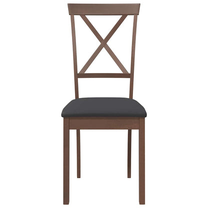 vidaXL Chaises de salle à manger avec coussins 2 pcs Marron Bois d'hévéa massif