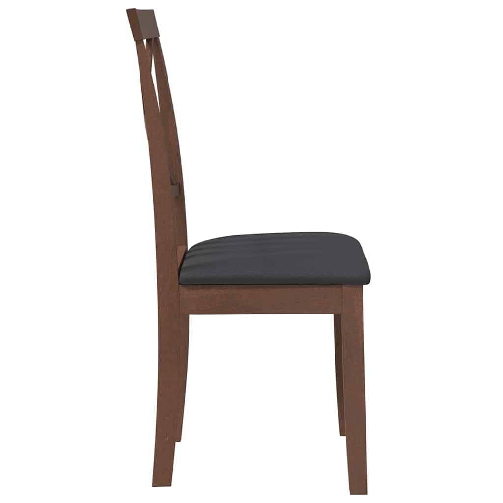 vidaXL Chaises de salle à manger avec coussins 2 pcs Marron Bois d'hévéa massif