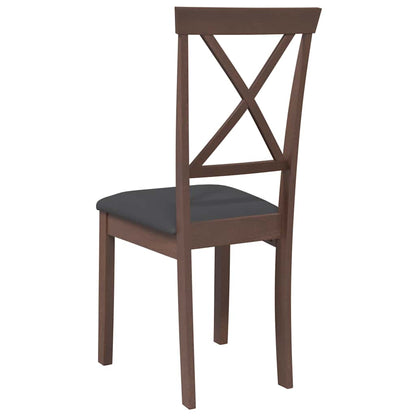 vidaXL Chaises de salle à manger avec coussins 2 pcs Marron Bois d'hévéa massif