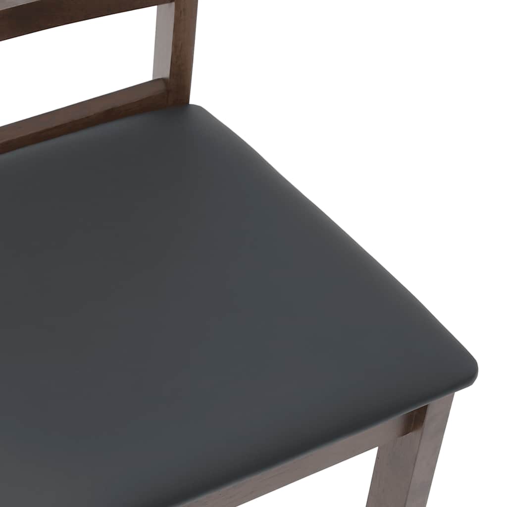 vidaXL Chaises de salle à manger avec coussins 2 pcs Marron Bois d'hévéa massif