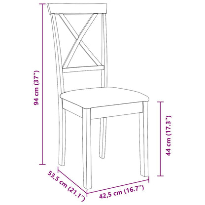 vidaXL Chaises de salle à manger avec coussins 2 pcs Marron Bois d'hévéa massif