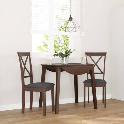 vidaXL Chaises de salle à manger avec coussins 2 pcs Marron Bois d'hévéa massif