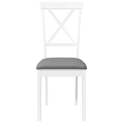 Esszimmerstühle mit Kissen 2 Stk. Weiß Massivholz Gummibaum