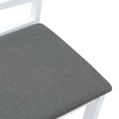 Esszimmerstühle mit Kissen 2 Stk. Weiß Massivholz Gummibaum