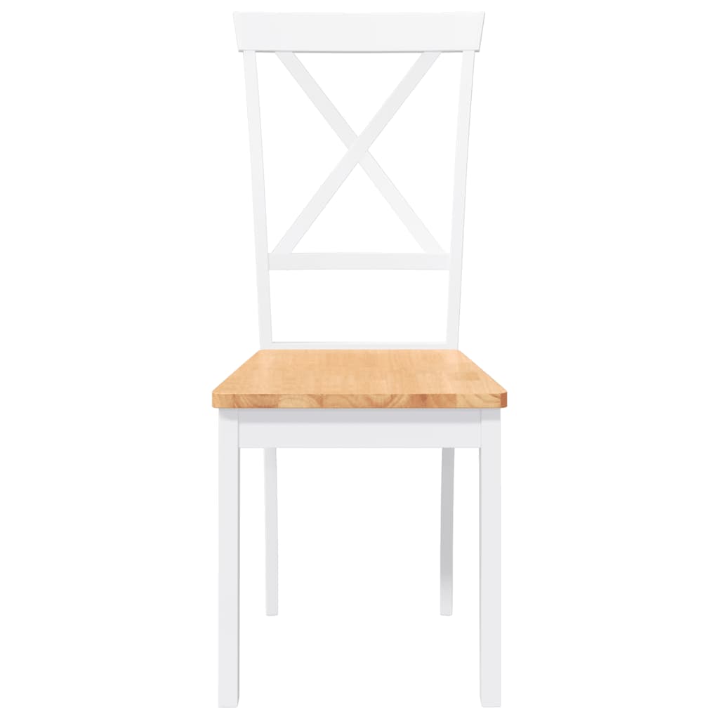 vidaXL Esszimmerstühle 2 Stk. Weiß Massivholz Gummibaum