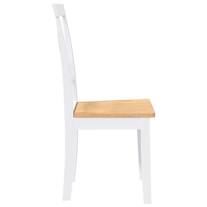vidaXL Esszimmerstühle 2 Stk. Weiß Massivholz Gummibaum