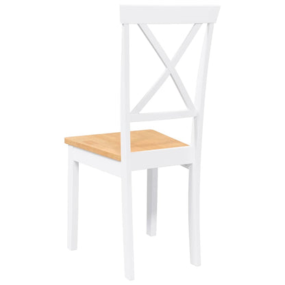 vidaXL Esszimmerstühle 2 Stk. Weiß Massivholz Gummibaum