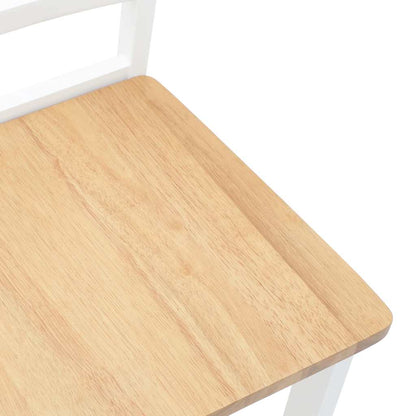 vidaXL Esszimmerstühle 2 Stk. Weiß Massivholz Gummibaum