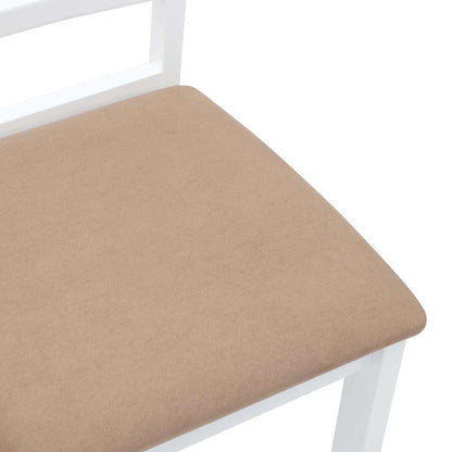 vidaXL Esszimmerstühle mit Kissen 2 Stk. Weiß Massivholz Gummibaum