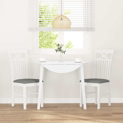 vidaXL Chaises de salle à manger avec coussins 2 pcs Blanc Bois d'hévéa massif