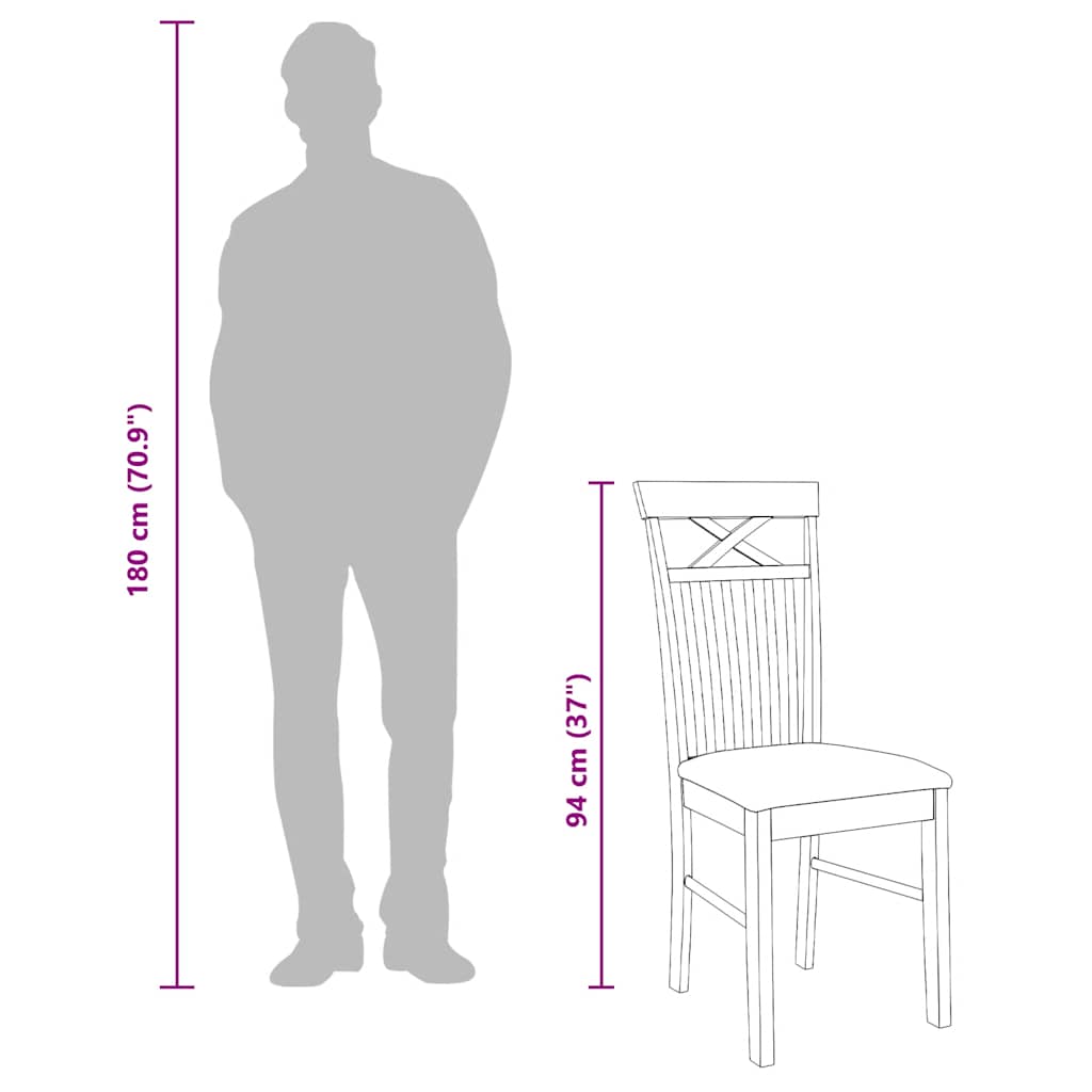 vidaXL Chaises de salle à manger avec coussins 2 pcs Blanc Bois d'hévéa massif