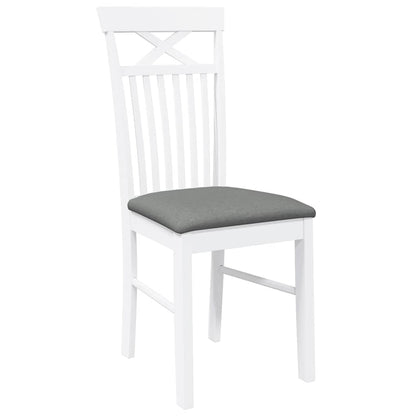 vidaXL Chaises de salle à manger avec coussins 2 pcs Blanc Bois d'hévéa massif