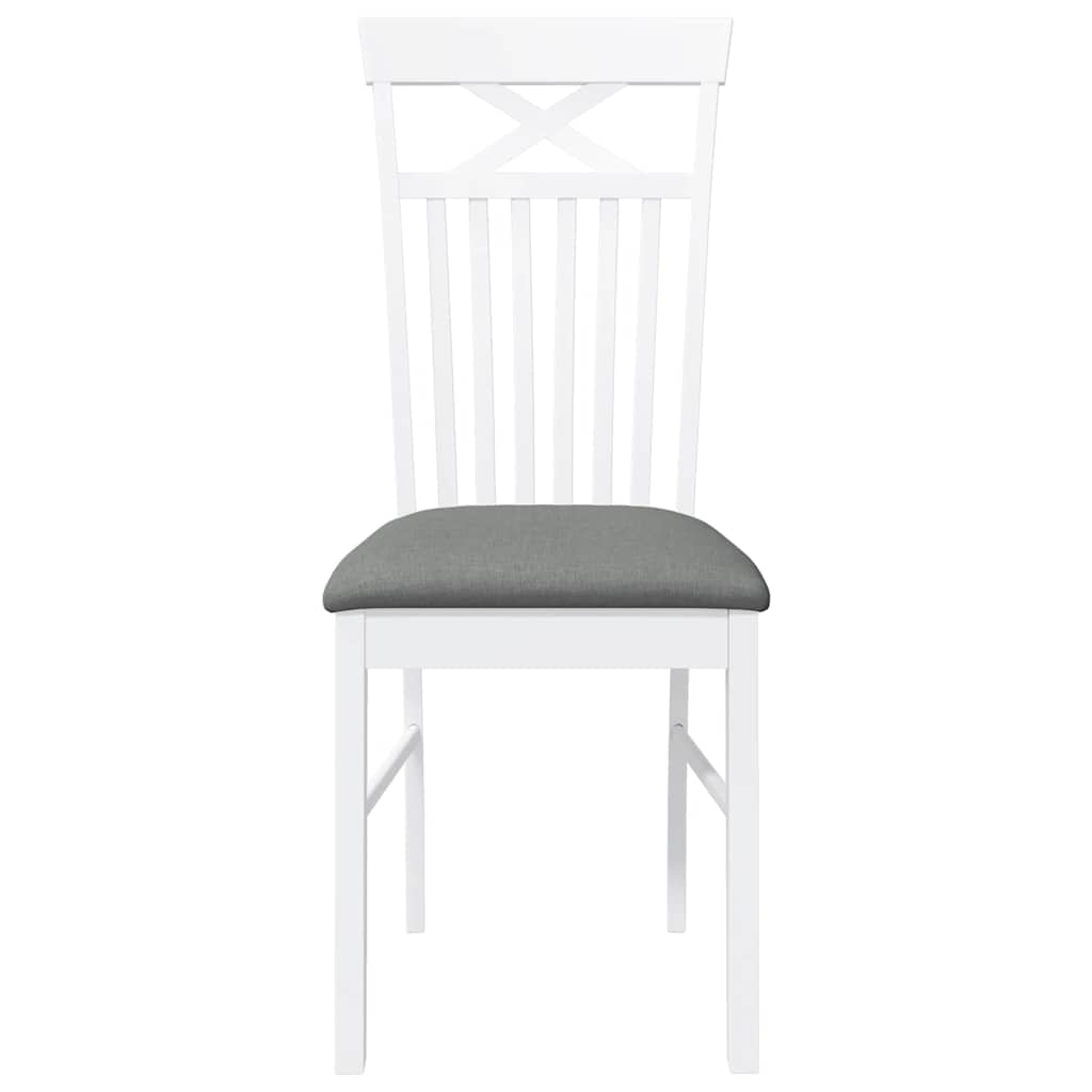vidaXL Chaises de salle à manger avec coussins 2 pcs Blanc Bois d'hévéa massif