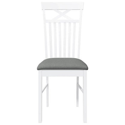 vidaXL Chaises de salle à manger avec coussins 2 pcs Blanc Bois d'hévéa massif