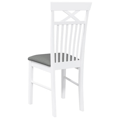 vidaXL Chaises de salle à manger avec coussins 2 pcs Blanc Bois d'hévéa massif