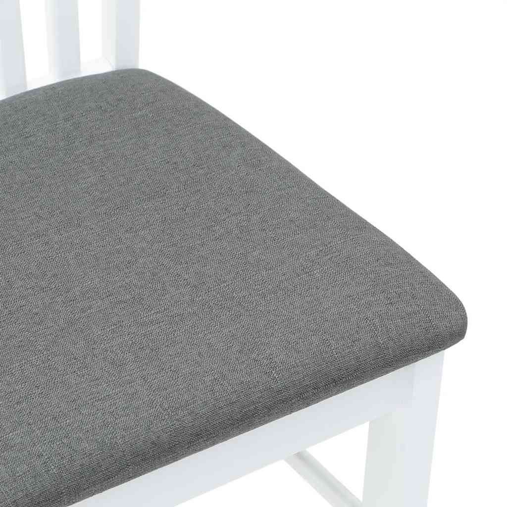 vidaXL Chaises de salle à manger avec coussins 2 pcs Blanc Bois d'hévéa massif