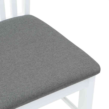 vidaXL Chaises de salle à manger avec coussins 2 pcs Blanc Bois d'hévéa massif