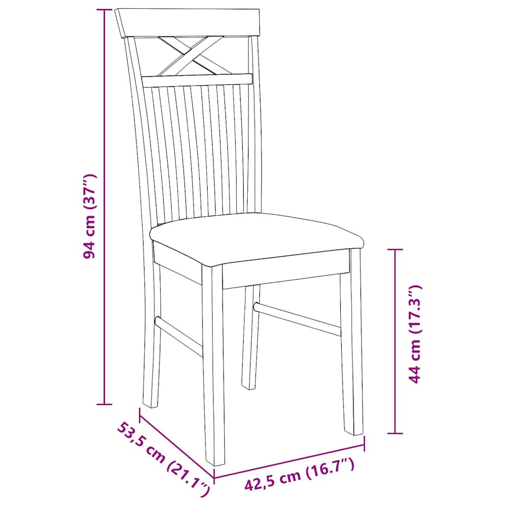 vidaXL Chaises de salle à manger avec coussins 2 pcs Blanc Bois d'hévéa massif