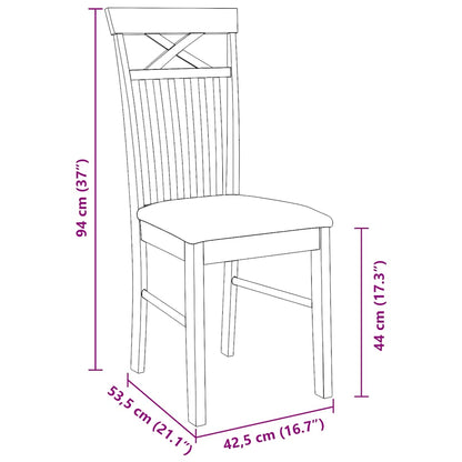 vidaXL Chaises de salle à manger avec coussins 2 pcs Blanc Bois d'hévéa massif