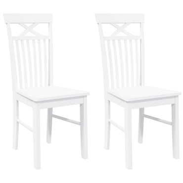 vidaXL Chaises de salle à manger 2 pcs Blanc Bois massif d'hévéa