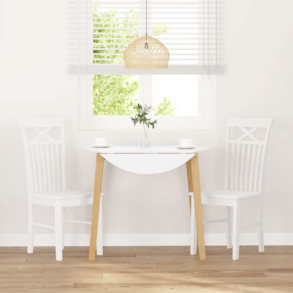 vidaXL Chaises de salle à manger 2 pcs Blanc Bois massif d'hévéa