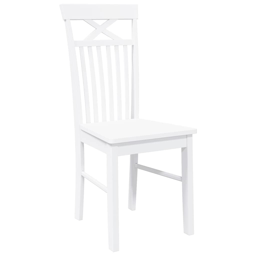 vidaXL Chaises de salle à manger 2 pcs Blanc Bois massif d'hévéa
