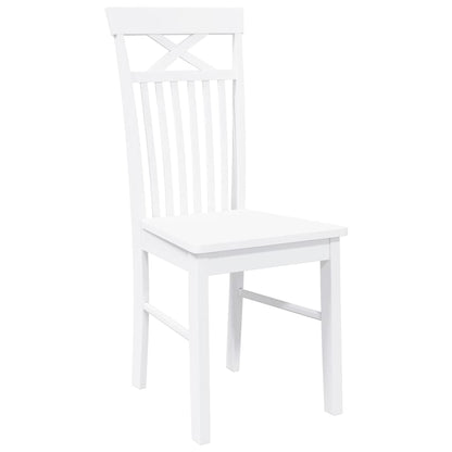 vidaXL Chaises de salle à manger 2 pcs Blanc Bois massif d'hévéa
