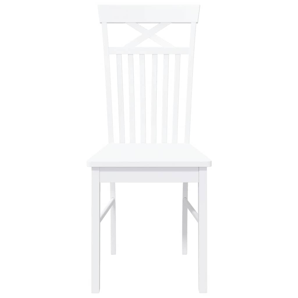 vidaXL Chaises de salle à manger 2 pcs Blanc Bois massif d'hévéa