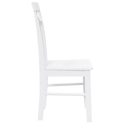 vidaXL Chaises de salle à manger 2 pcs Blanc Bois massif d'hévéa
