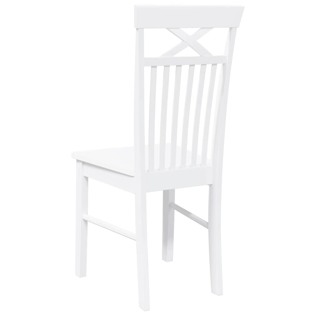 vidaXL Chaises de salle à manger 2 pcs Blanc Bois massif d'hévéa