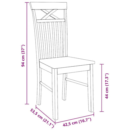 vidaXL Chaises de salle à manger 2 pcs Blanc Bois massif d'hévéa