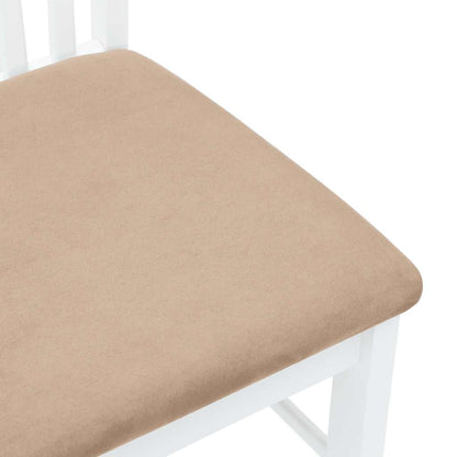 vidaXL Esszimmerstühle mit Kissen 2 Stk. Weiß Massivholz Gummibaum