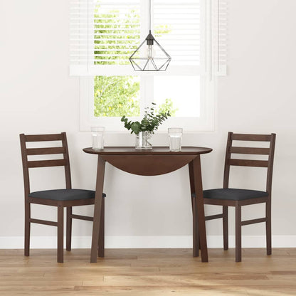 vidaXL Chaises de salle à manger avec coussins 2 pcs Marron Bois d'hévéa massif