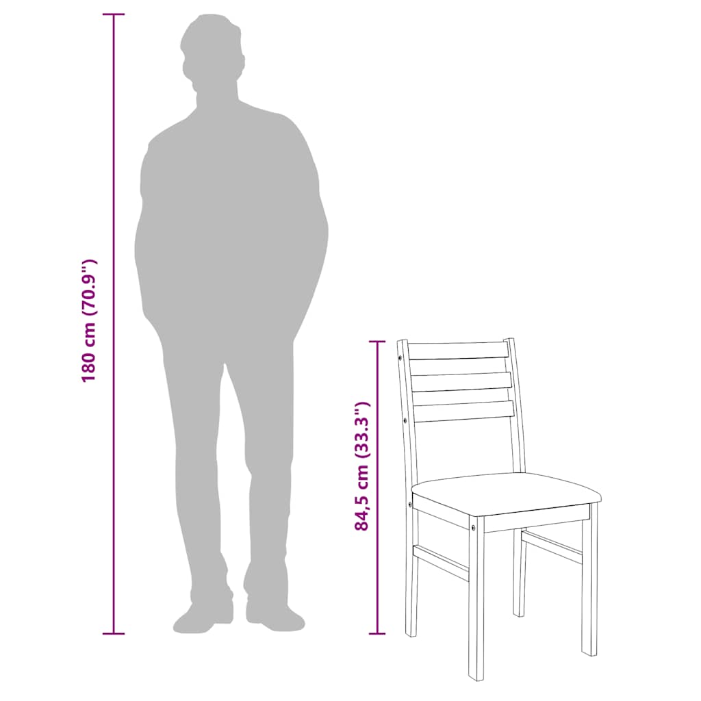 vidaXL Chaises de salle à manger avec coussins 2 pcs Marron Bois d'hévéa massif