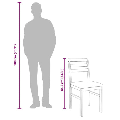 vidaXL Chaises de salle à manger avec coussins 2 pcs Marron Bois d'hévéa massif