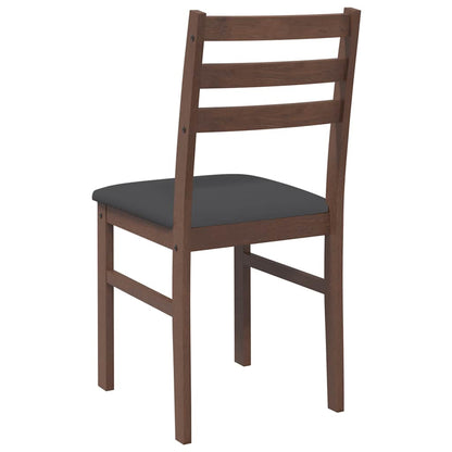 vidaXL Chaises de salle à manger avec coussins 2 pcs Marron Bois d'hévéa massif