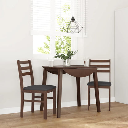 vidaXL Chaises de salle à manger avec coussins 2 pcs Marron Bois d'hévéa massif
